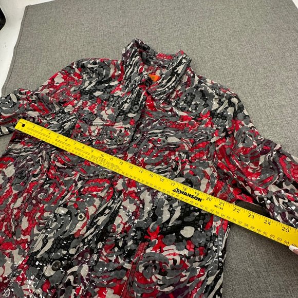 Hearts of Palm Woman Jacket Plus 18W Shiny Retro Stretch Collared Buttons - Picture 11 of 15